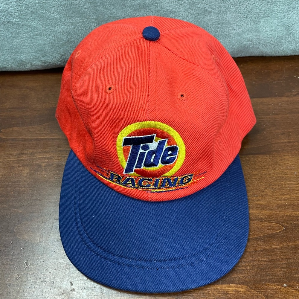 Tide Racing Scrunch Strapback Downy Hat Orange Blue Nascar Vintage Retro Cap